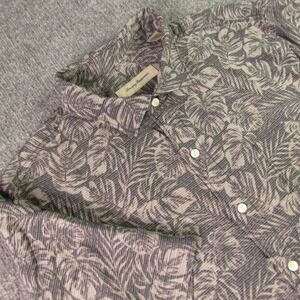 Tommy Bahama Shirt Mens XL Grey Tropical Monstera Leaf Beachy‎ Summer Vacation